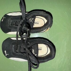 Puma Kids Black and White Shoes